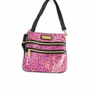 Betsey Johnson Pink Leopard Sequin Crossbody Bag